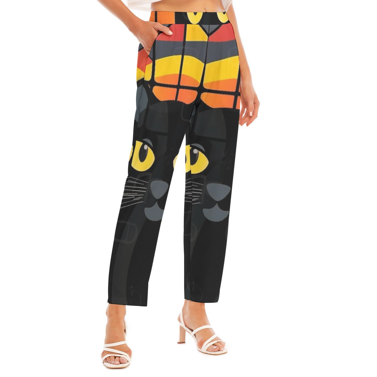 All-Over Print Women's Loose Straight-leg Pants