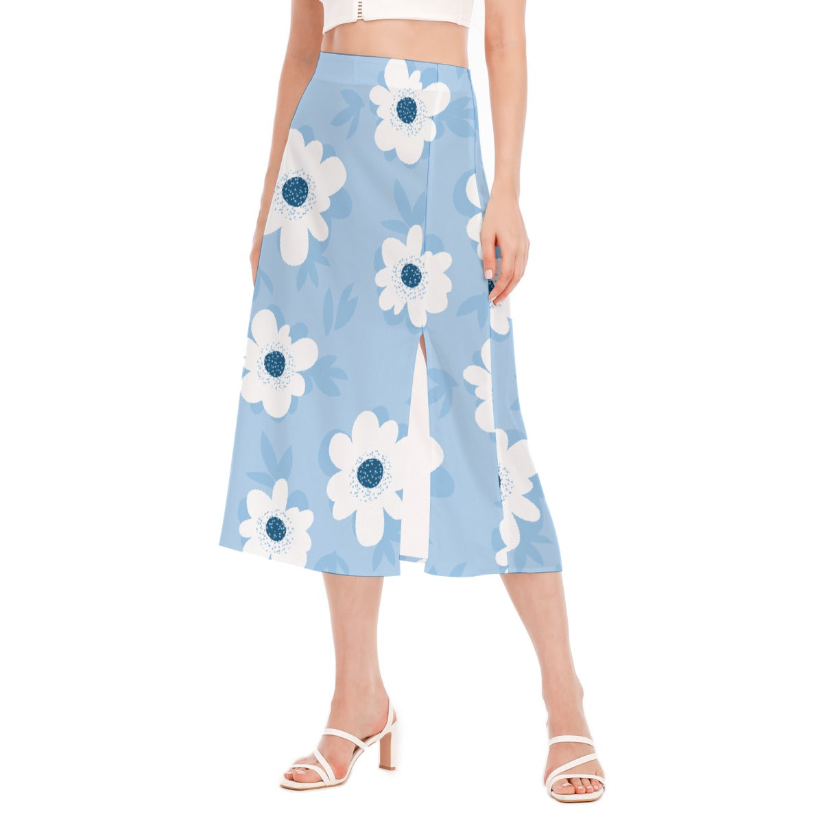 All-Over Print Women's High Slit Long Skirt