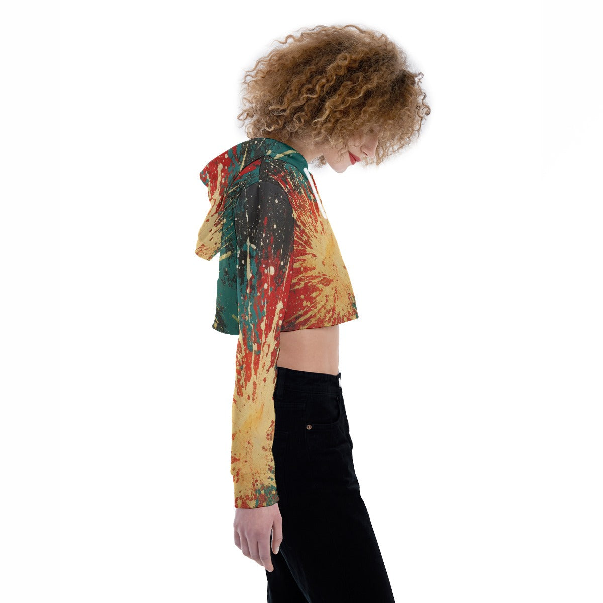 All-Over Print Women's Crop Top Hoodie