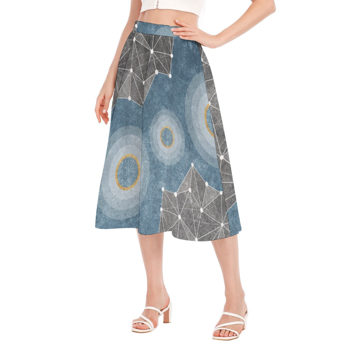 All-Over Print Women's Long Section Chiffon Skirt