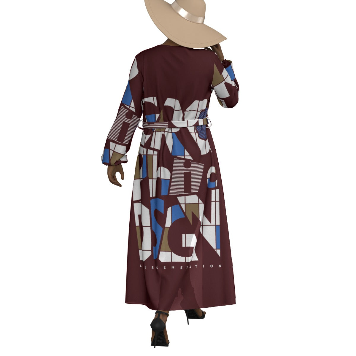 All-Over Print Women's Lace-up Chiffon Robe