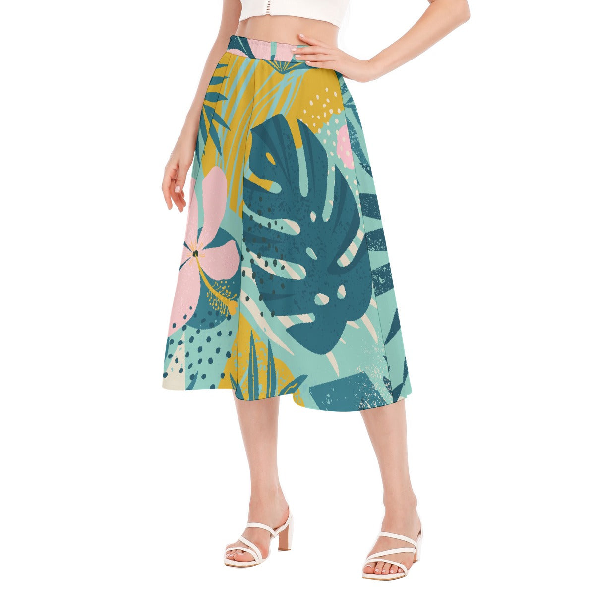 All-Over Print Women's Long Section Chiffon Skirt