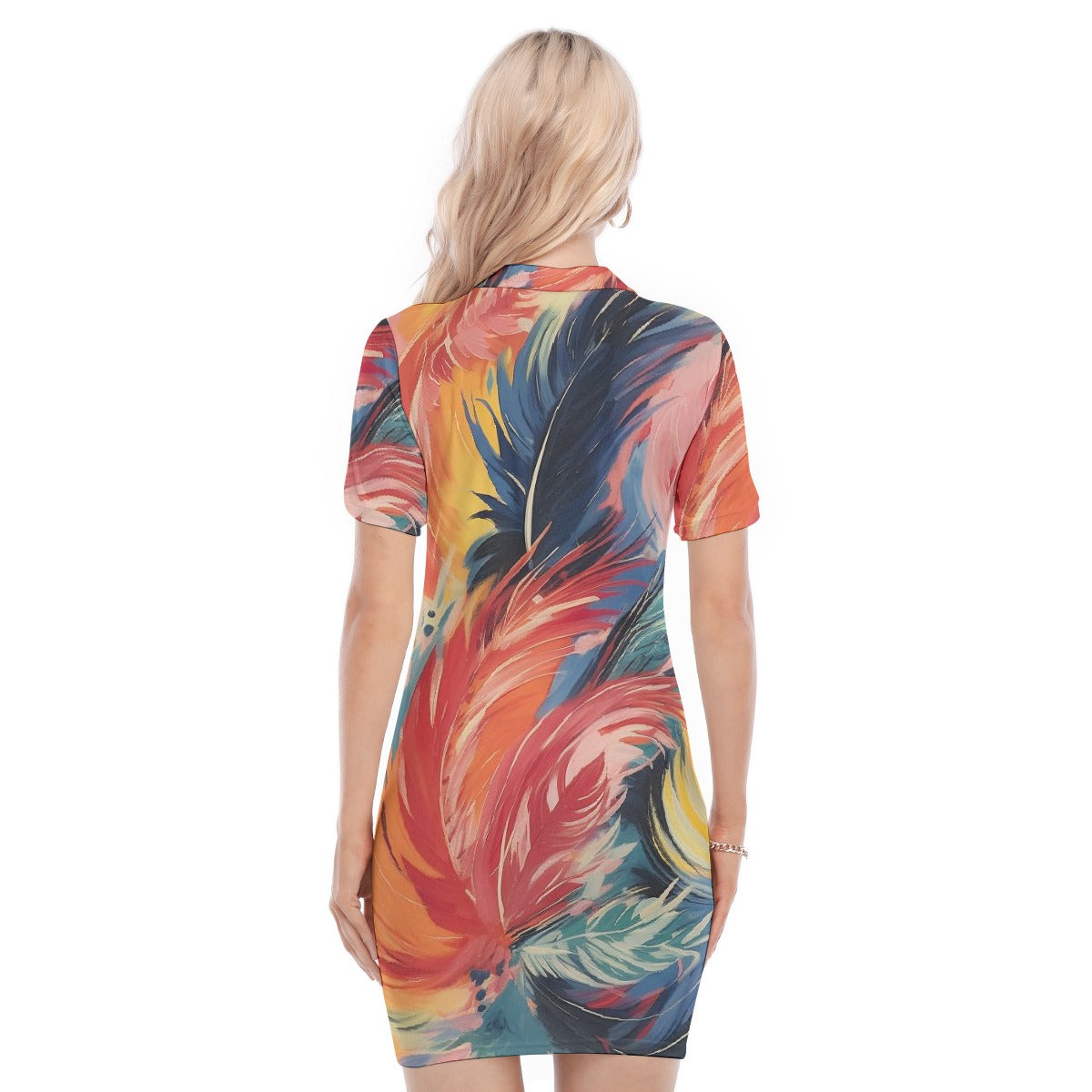 All-Over Print Women's Polo Collar Dress