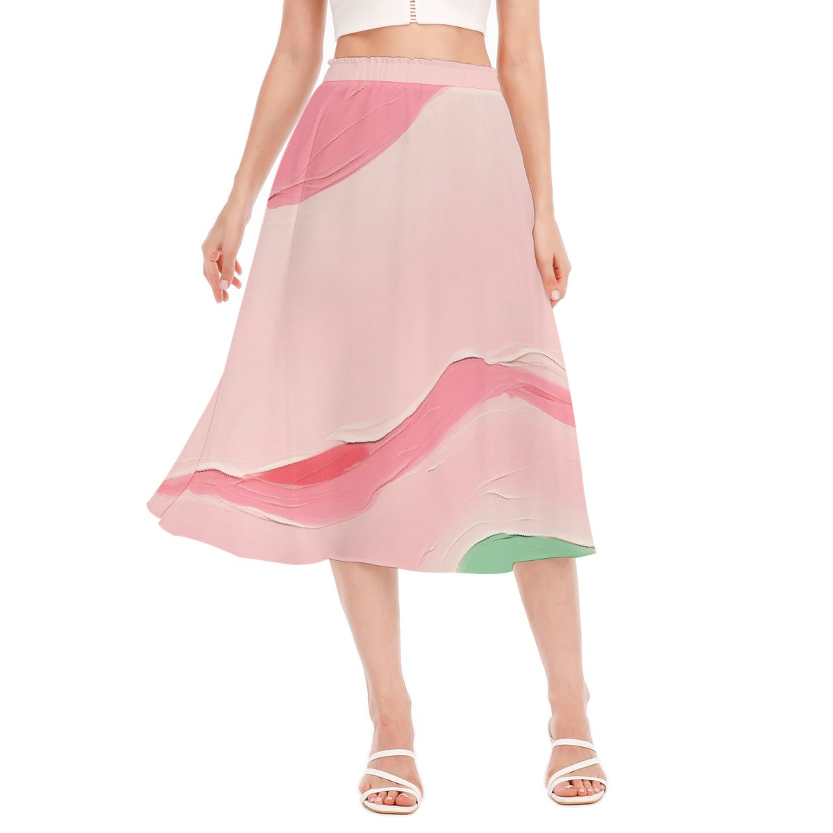 All-Over Print Women's Long Section Chiffon Skirt