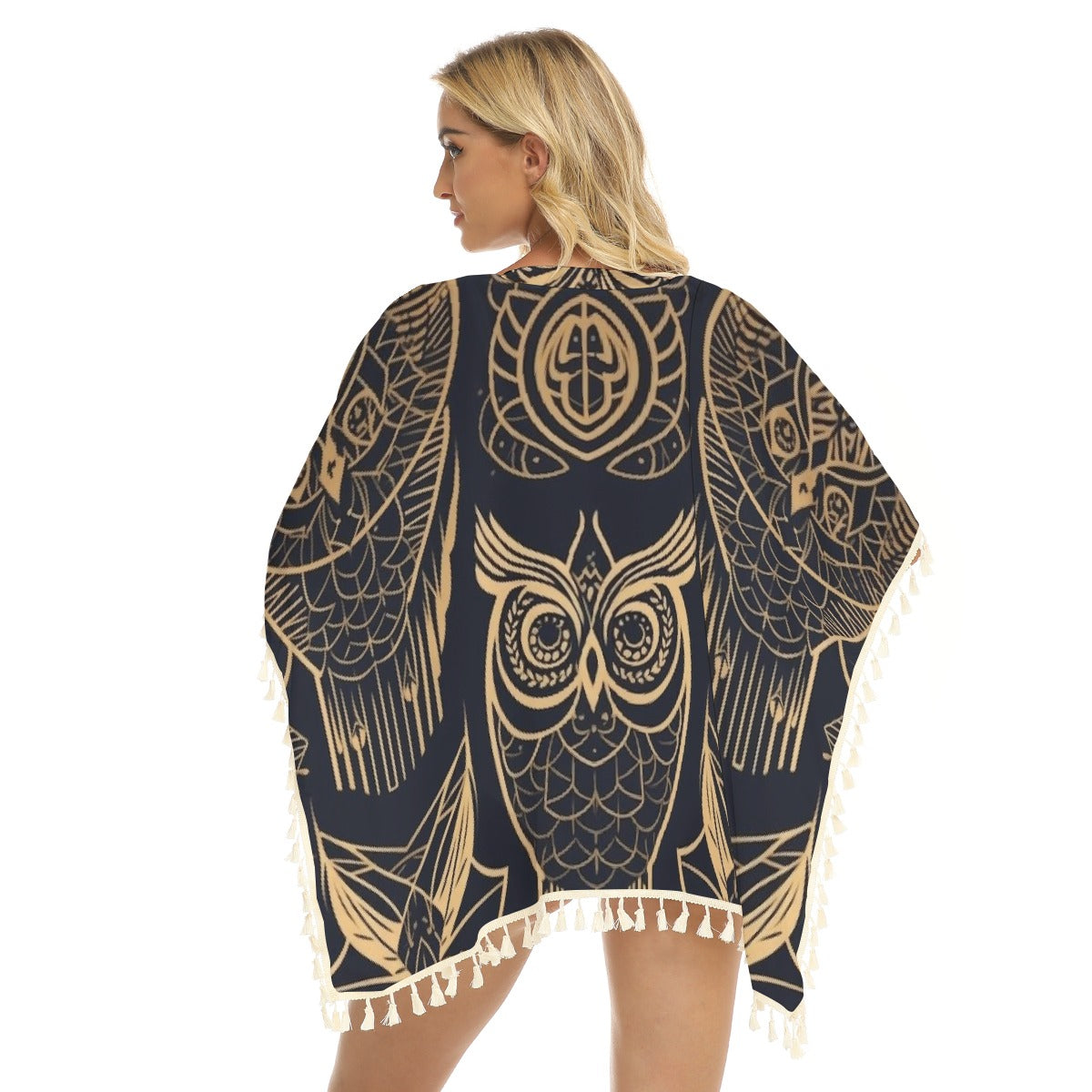 All-Over Print Women's Square Fringed Shawl