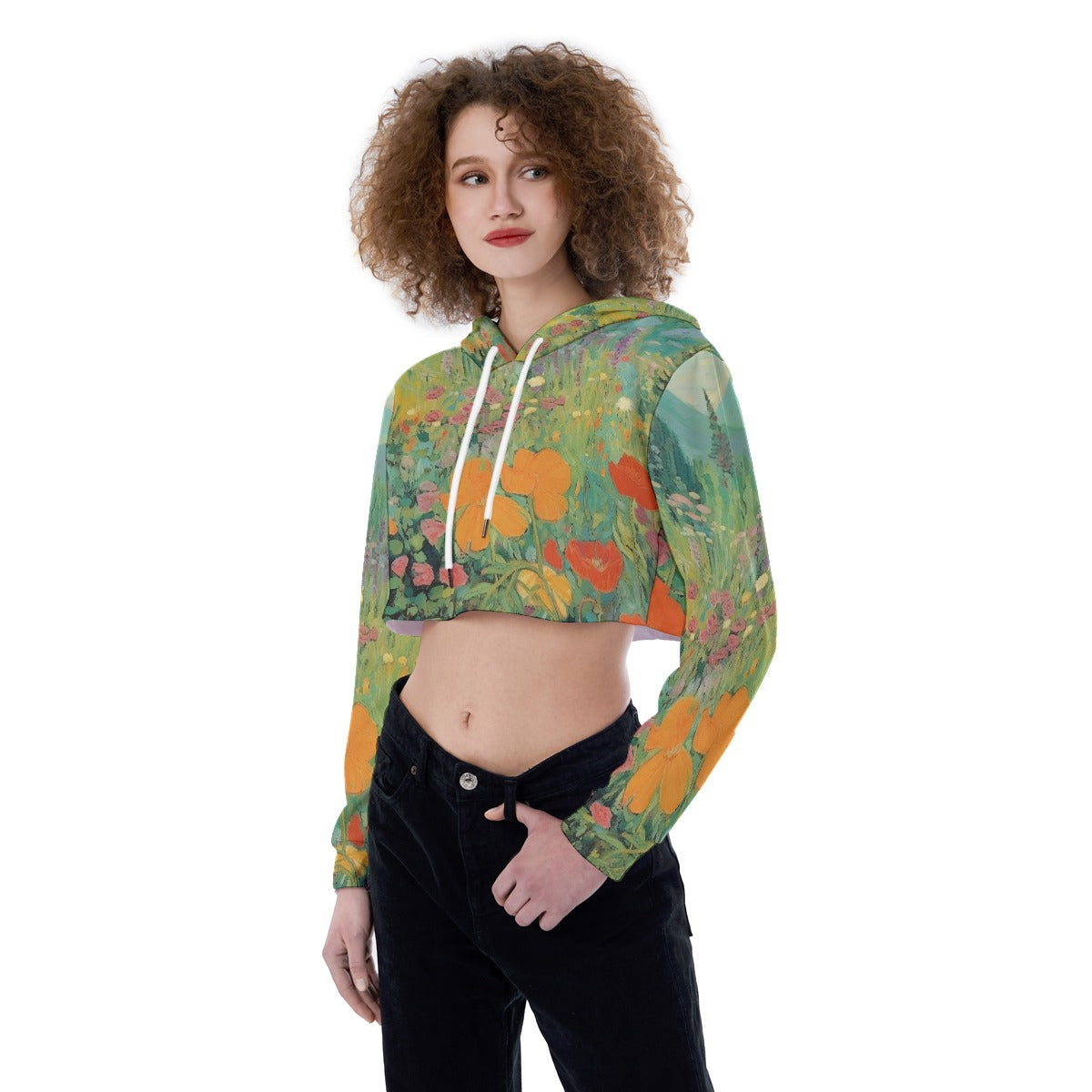 All-Over Print Women's Crop Top Hoodie