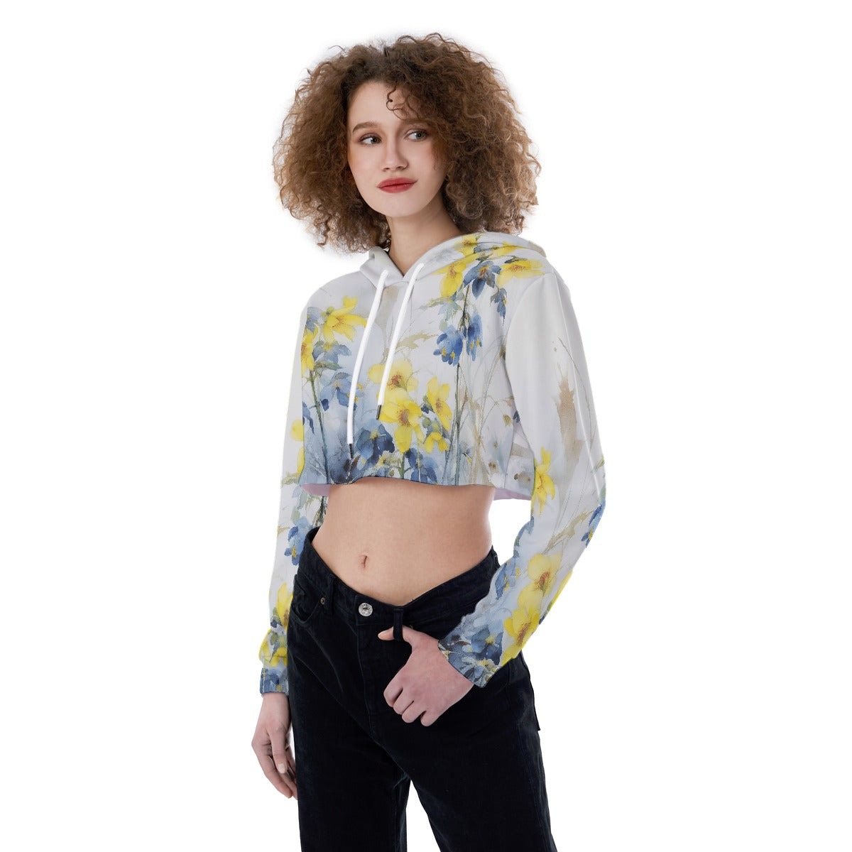All-Over Print Women's Crop Top Hoodie