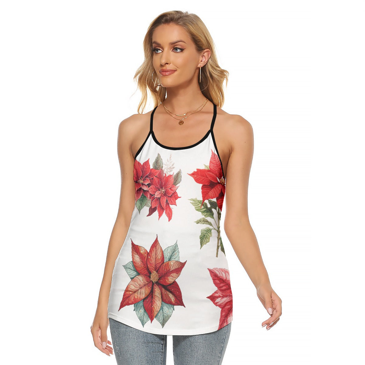 All-Over Print Women's Criss-Cross Open Back Tank Top