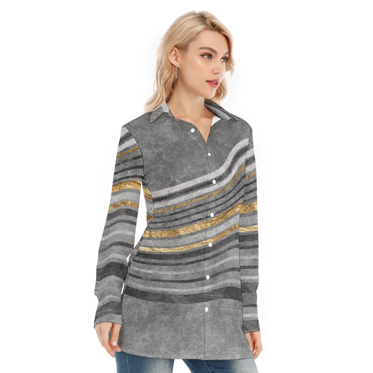 All-Over Print Women's Long Shirt