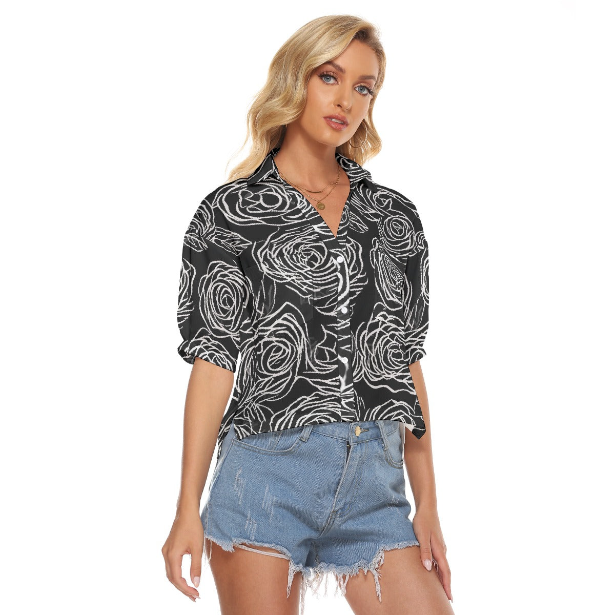 All-Over Print Women's V-neck Shirts