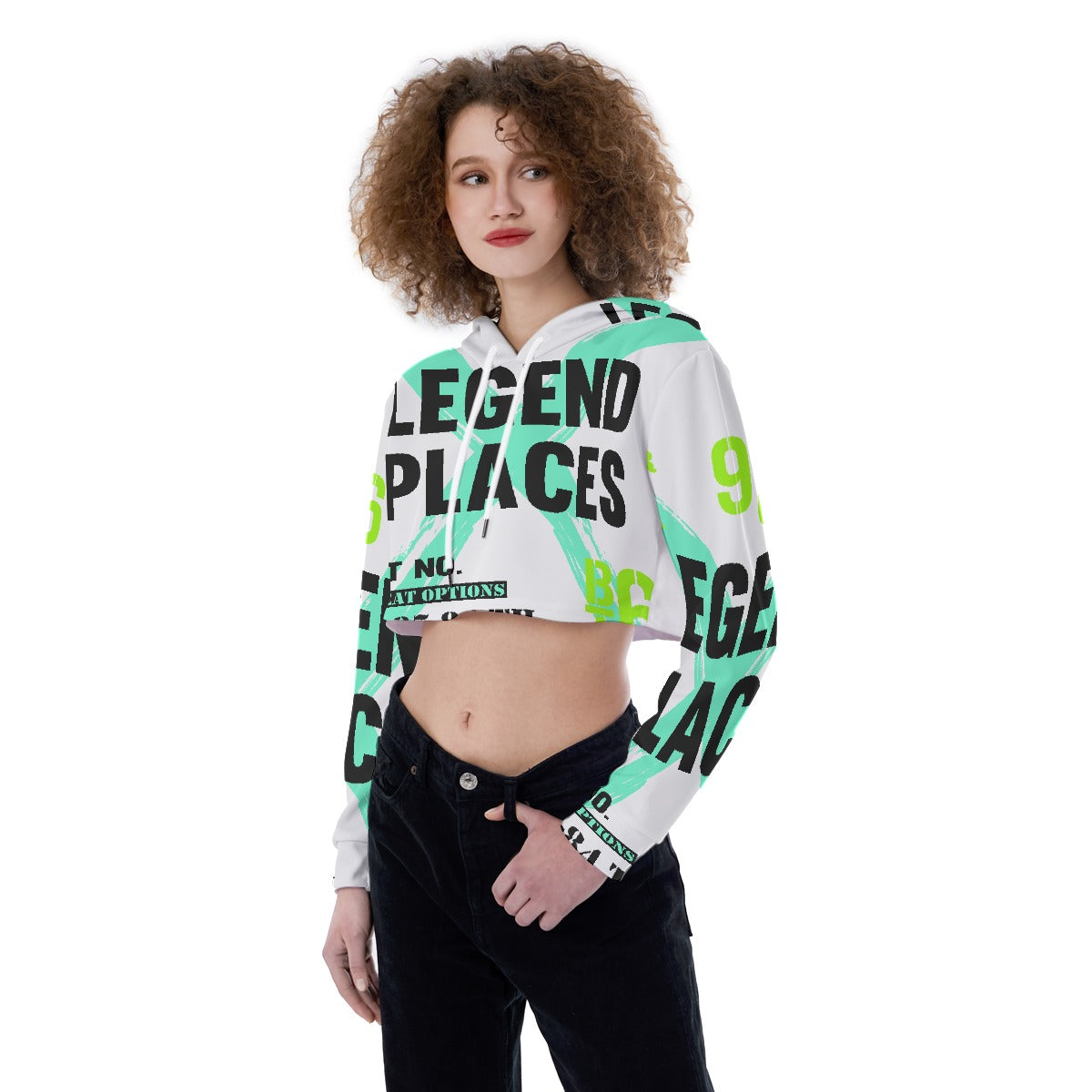 All-Over Print Women's Crop Top Hoodie