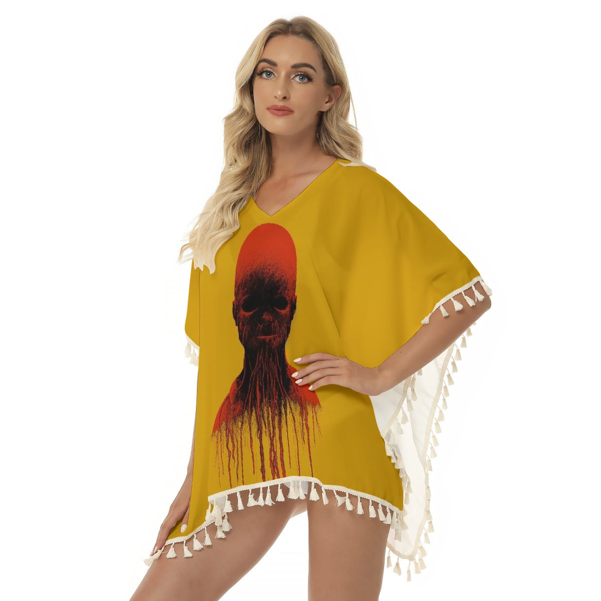 All-Over Print Women's Square Fringed Shawl