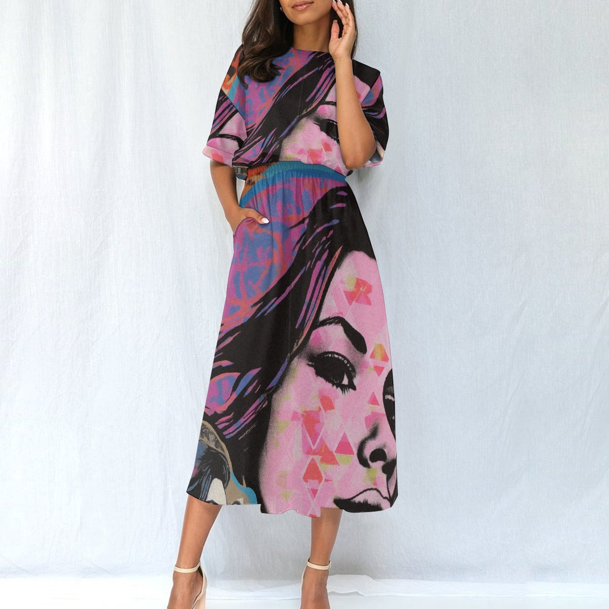 All-Over Print Women's Elastic Waist Dress