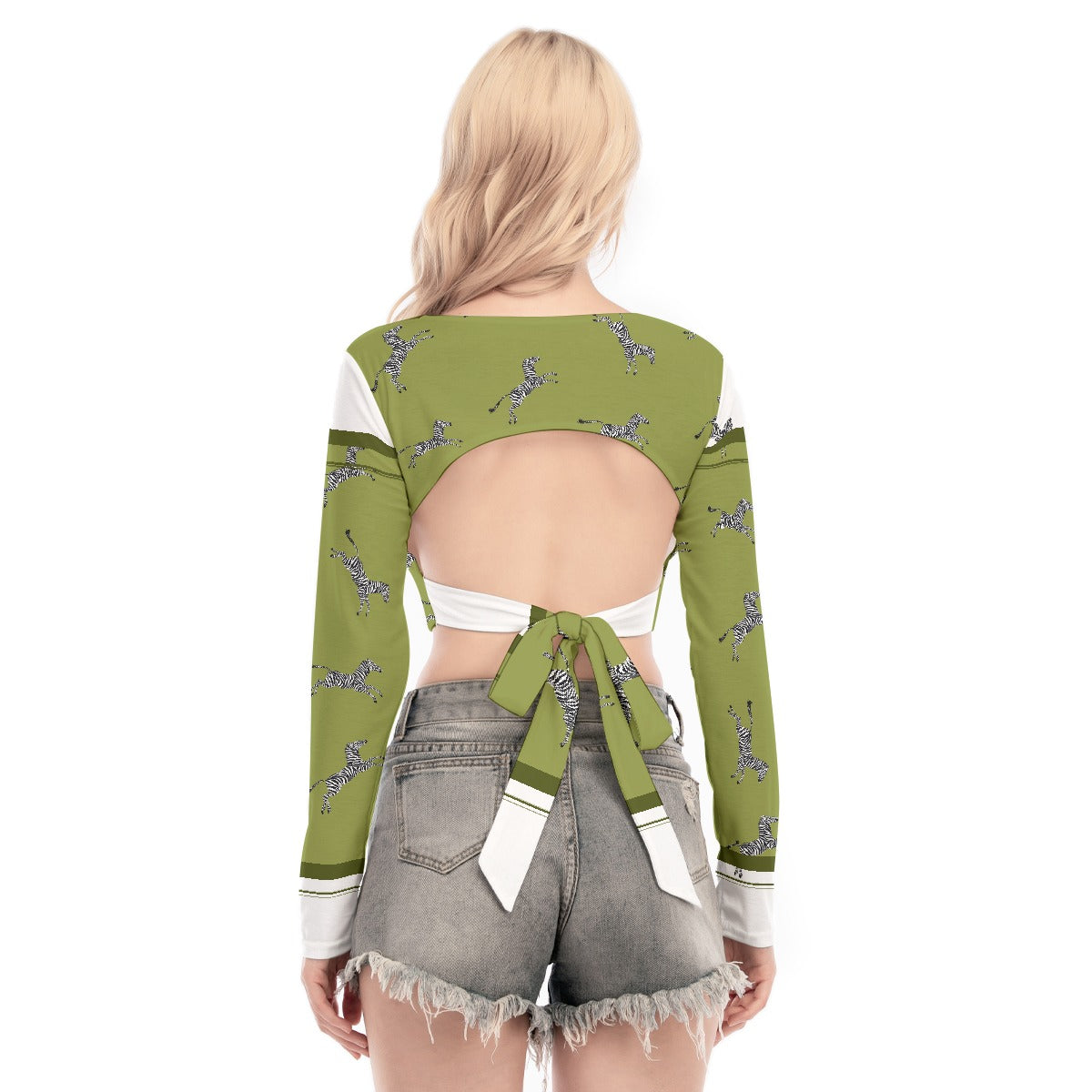 All-Over Print Women's Back Hollow T-shirt With Strap