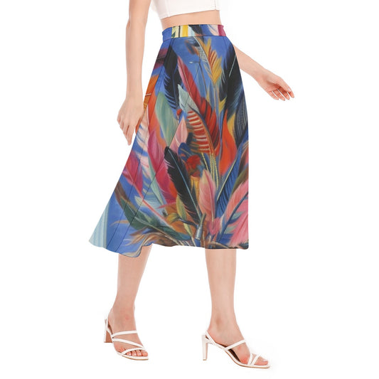 All-Over Print Women's Long Section Chiffon Skirt