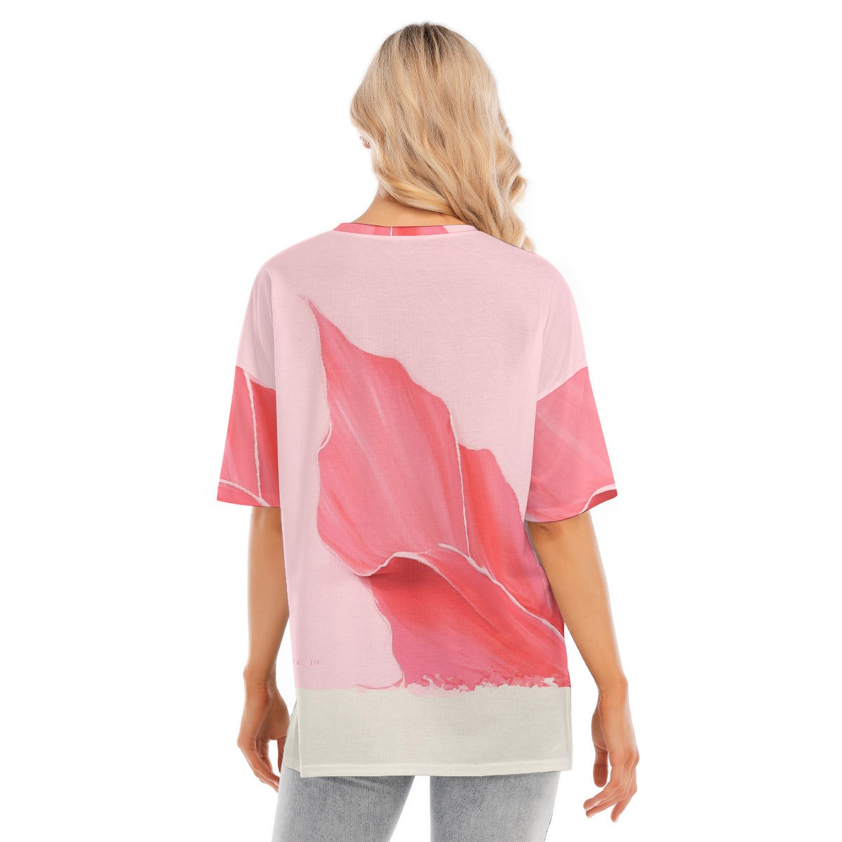 All-Over Print Women's Short Sleeves T-shirt With Hem Split