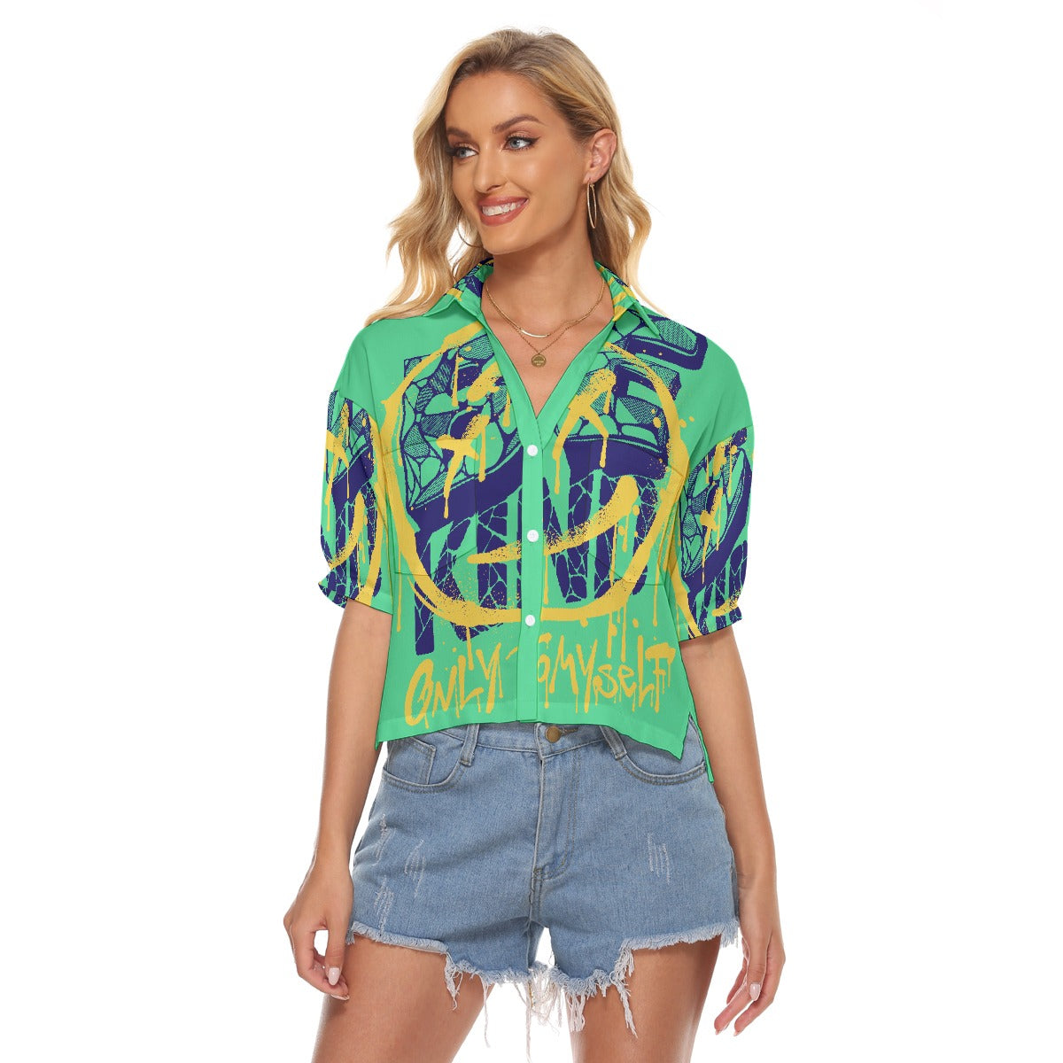 All-Over Print Women's V-neck Shirts