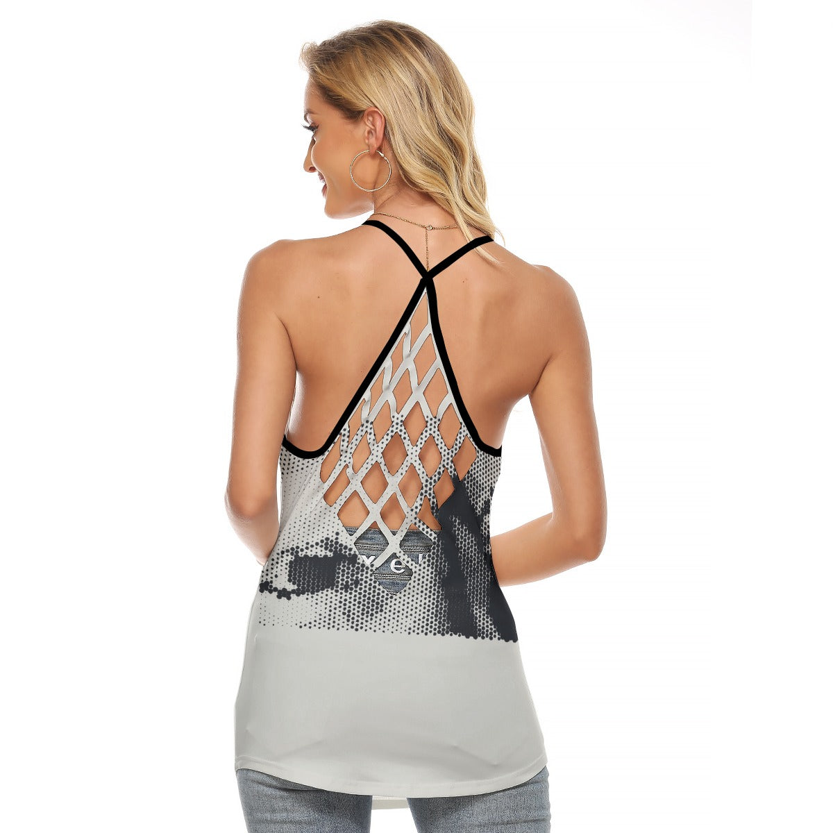 All-Over Print Women's Criss-Cross Open Back Tank Top