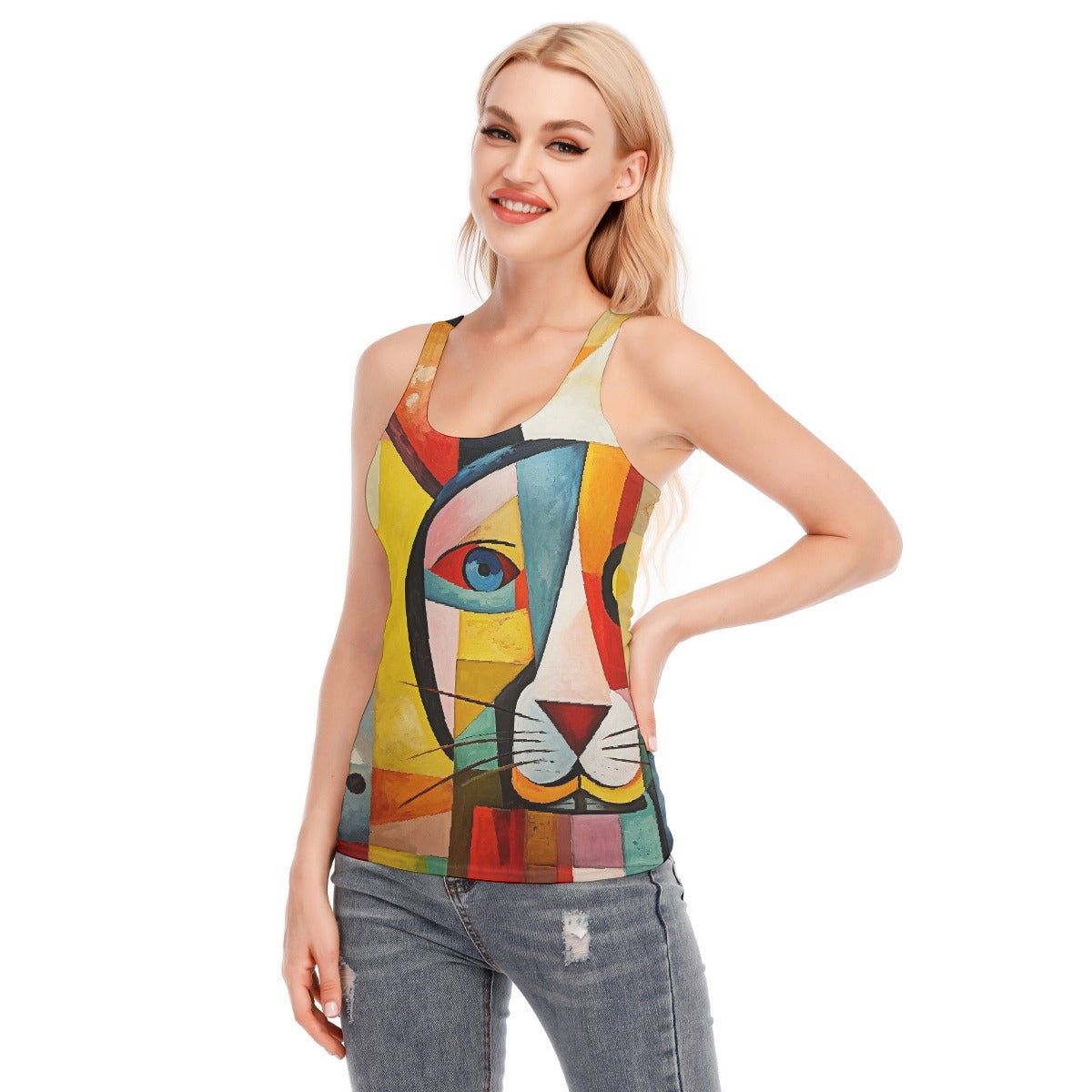 All-Over Print Women's Racer Vest | 190GSM Cotton