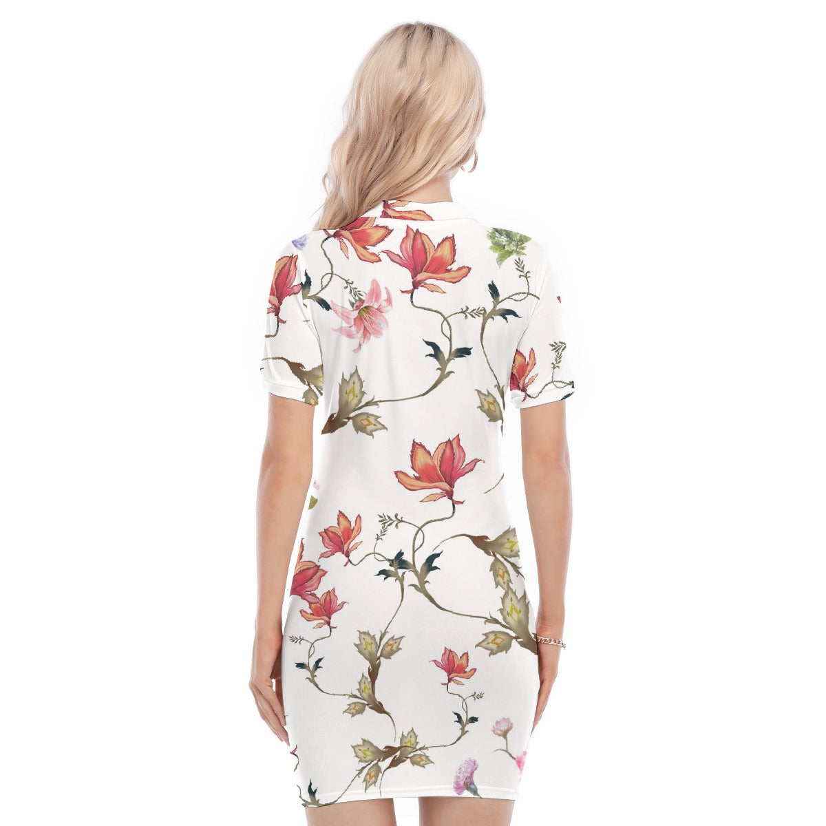 All-Over Print Women's Polo Collar Dress