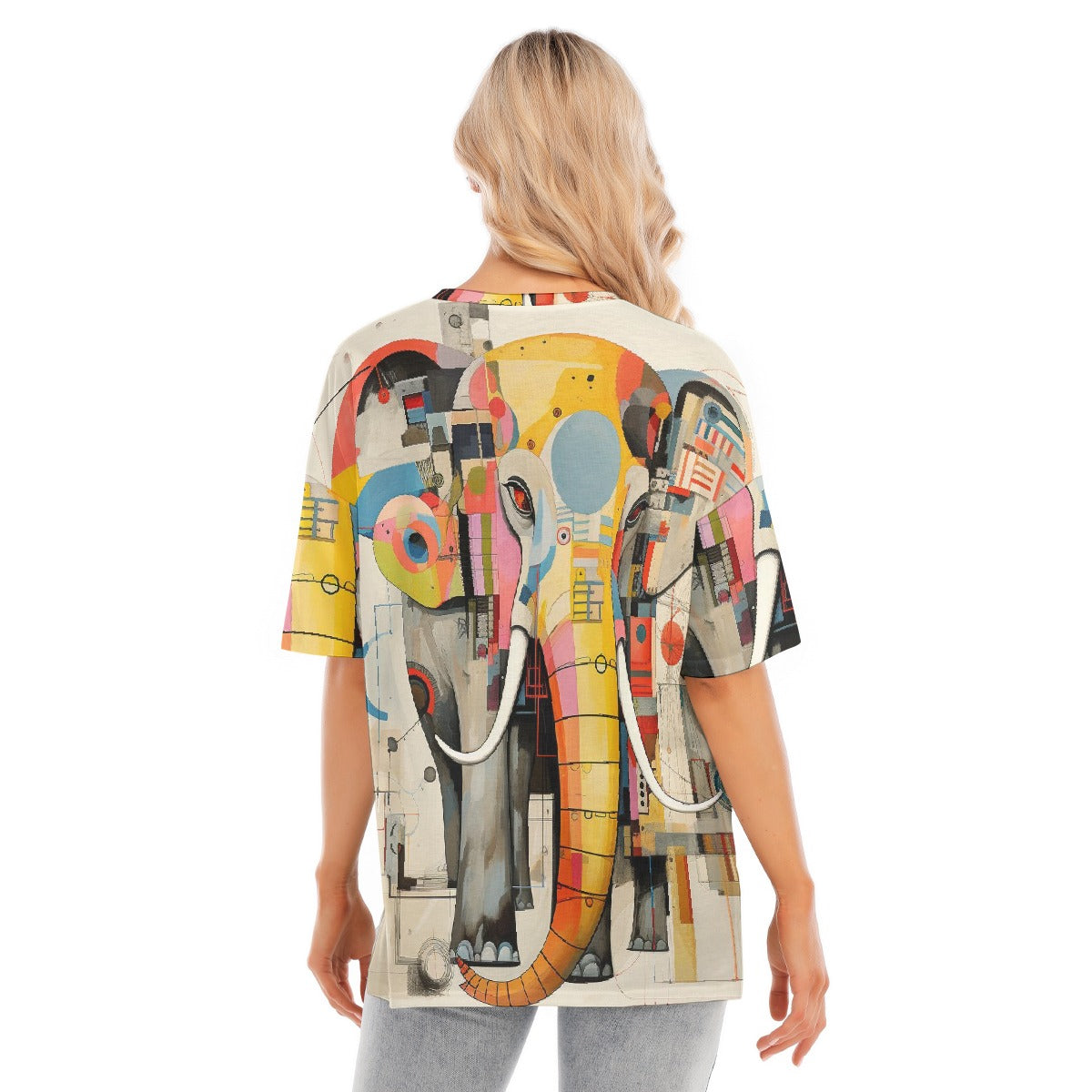 All-Over Print Women's Short Sleeves T-shirt With Hem Split