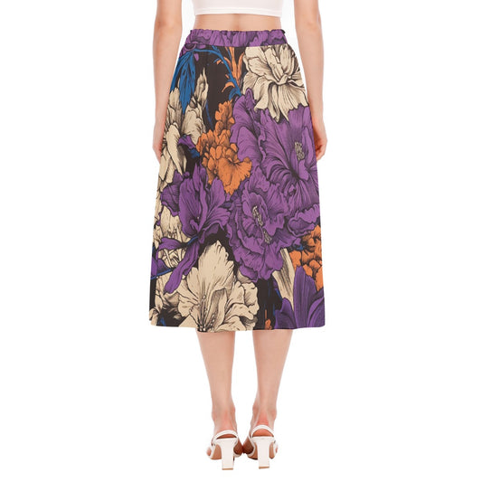 All-Over Print Women's Long Section Chiffon Skirt