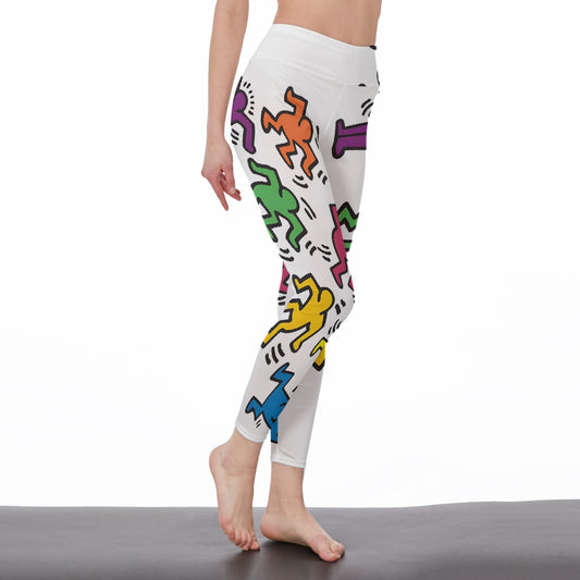 All-Over Print Women's High Waist Leggings | Side Stitch Closure