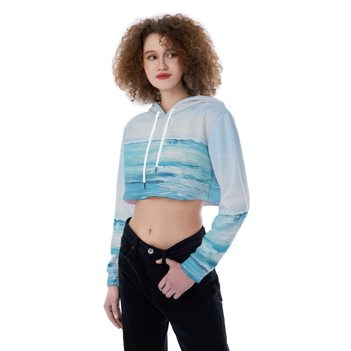 All-Over Print Women's Crop Top Hoodie