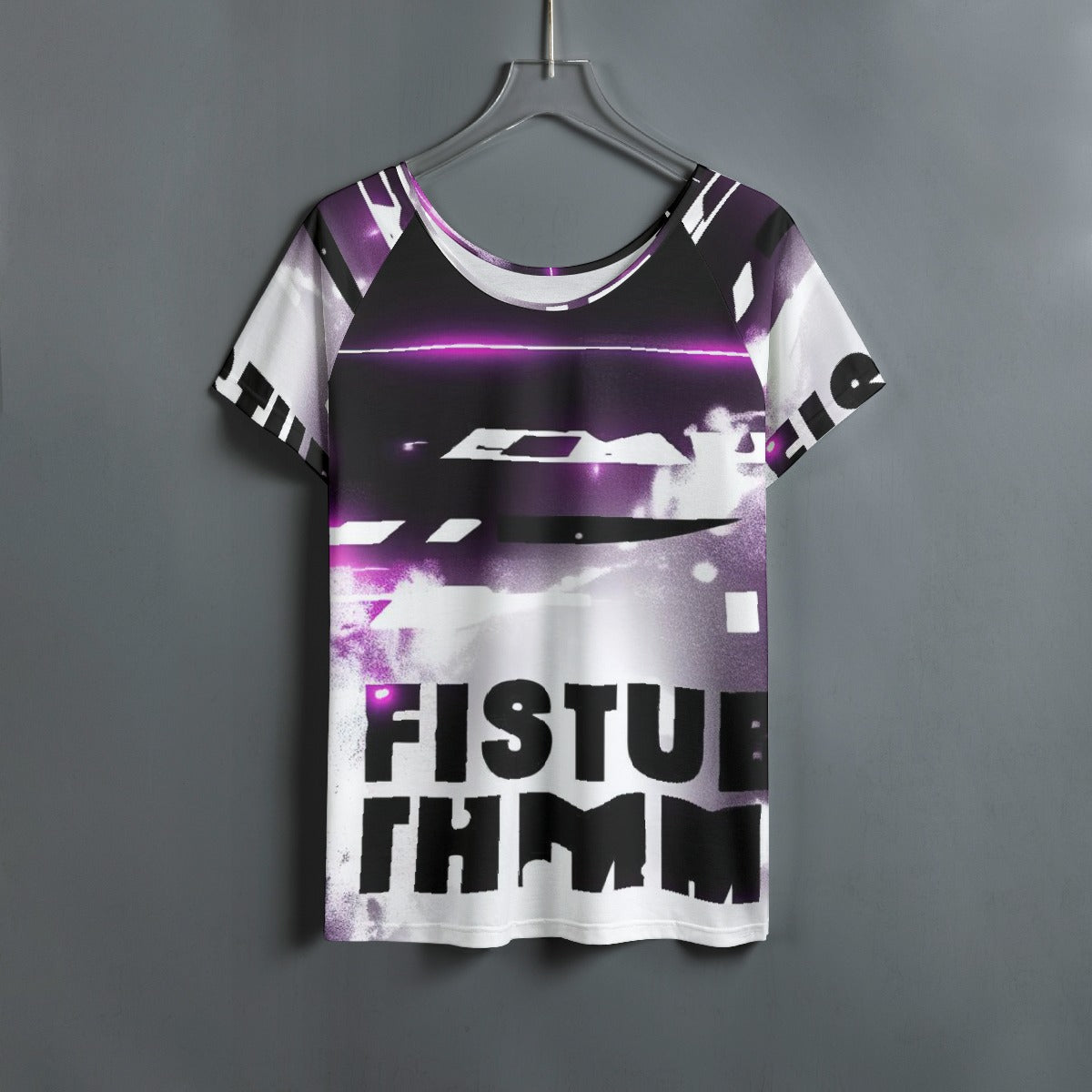 All-Over Print Women's Round Neck T-shirt With Raglan Sleeve