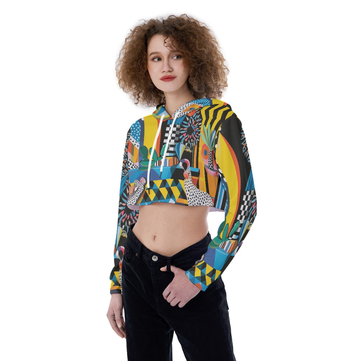 All-Over Print Women's Crop Top Hoodie