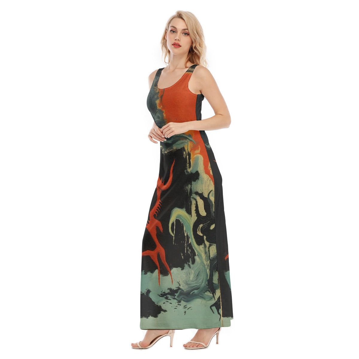 All-Over Print Women's Vest Dress | Length To Ankle