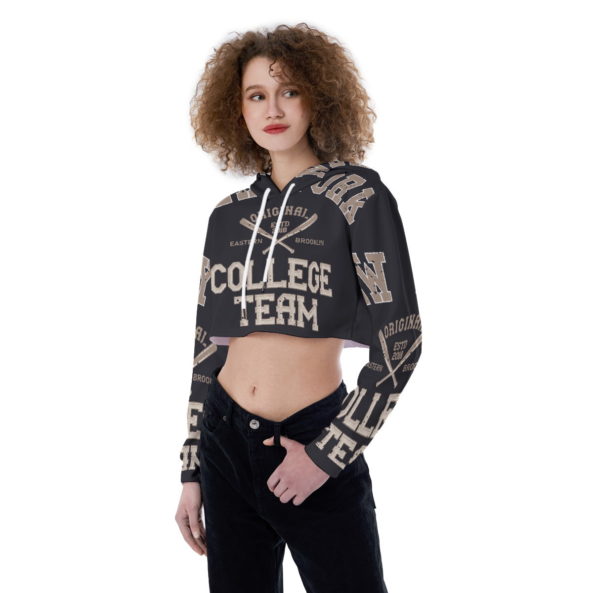 All-Over Print Women's Crop Top Hoodie