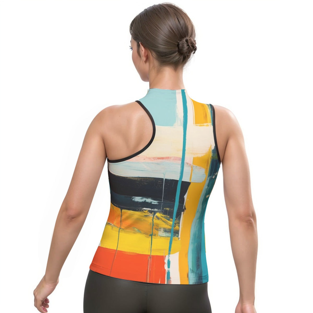 All-Over Print Women's Halter Sleeveless Asymmetrical Tank Top