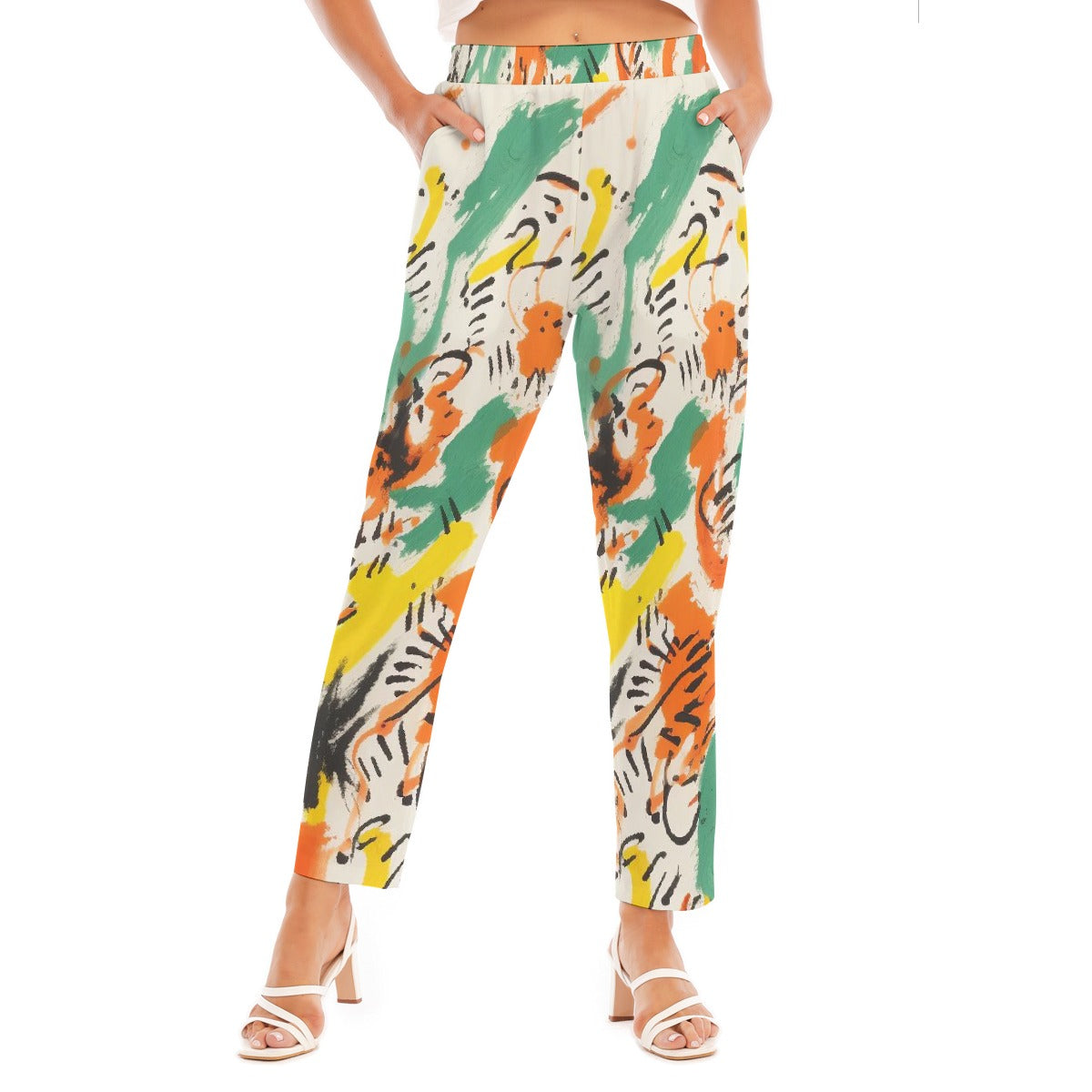 All-Over Print Women's Loose Straight-leg Pants