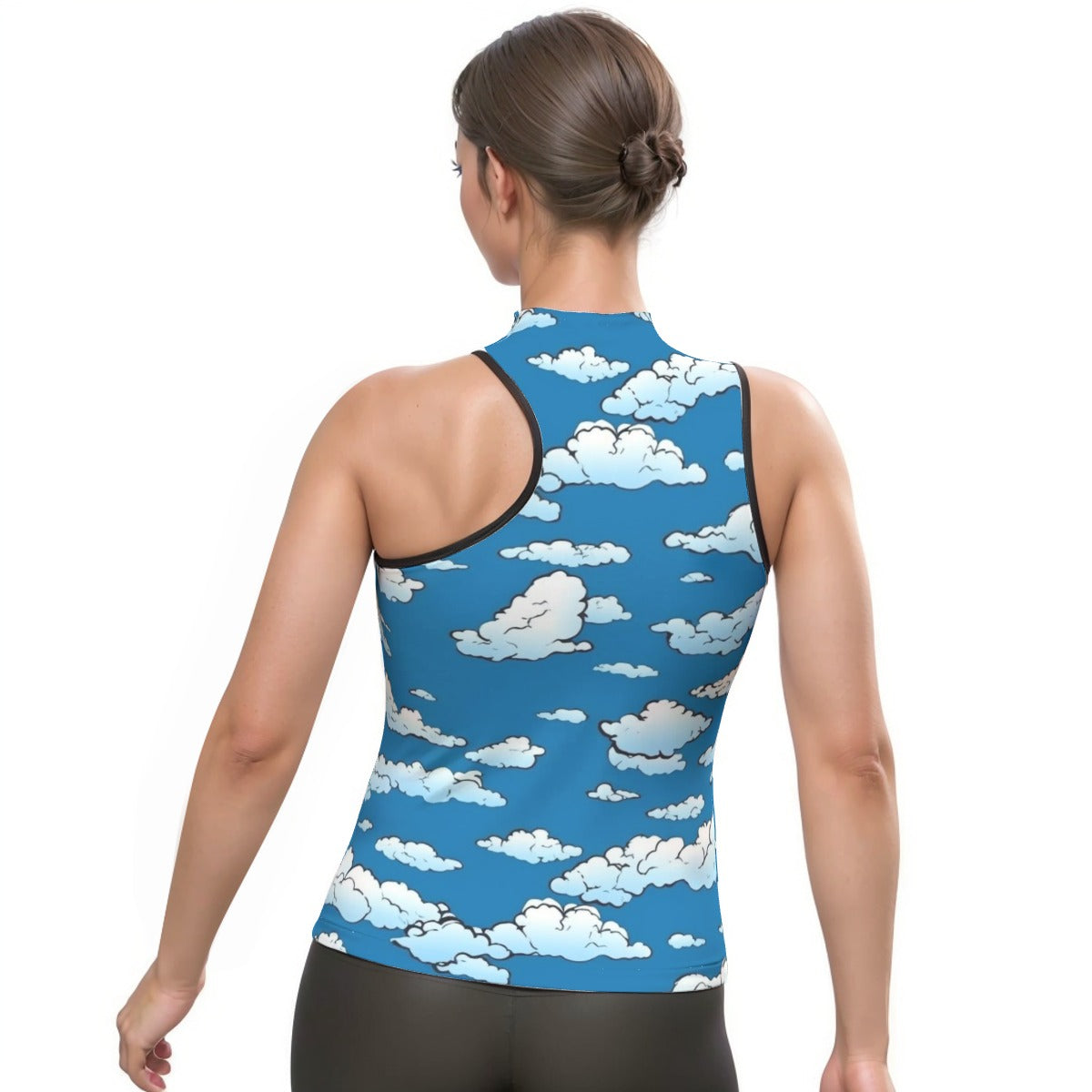 All-Over Print Women's Halter Sleeveless Asymmetrical Tank Top