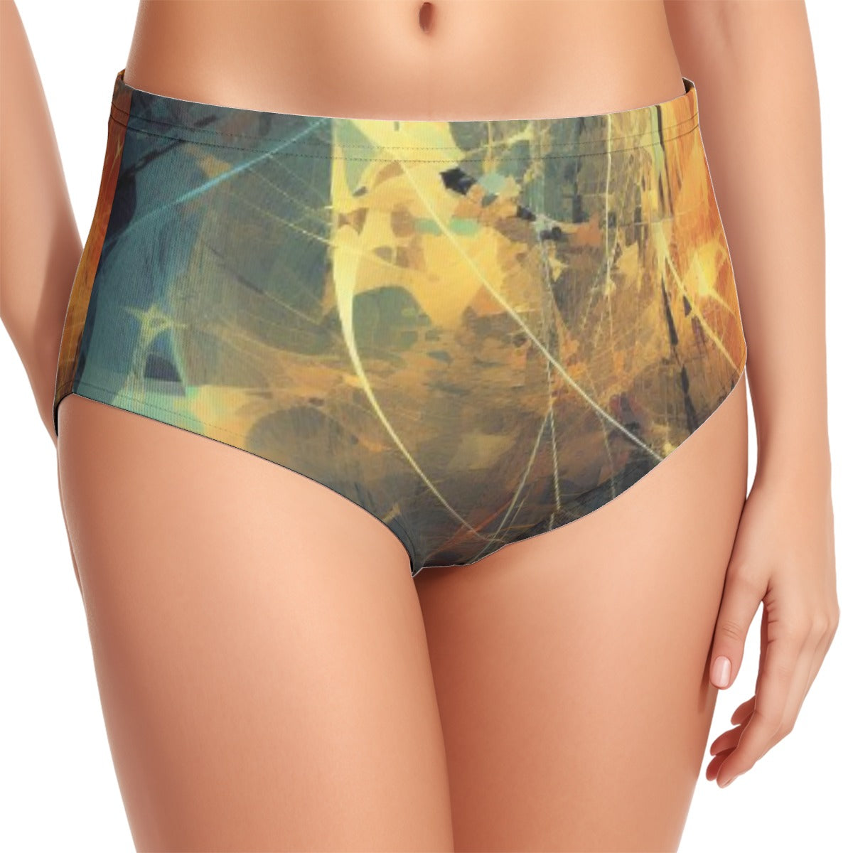 All-Over Print Women's Swimsuit Set With Halter