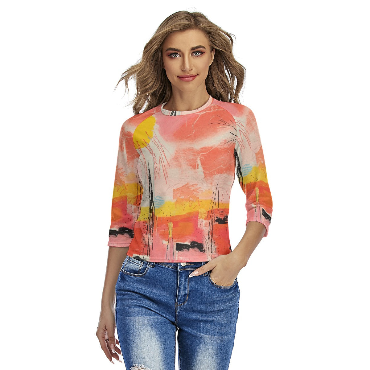 All-Over Print Women's Raglan Sleeves T-shirts