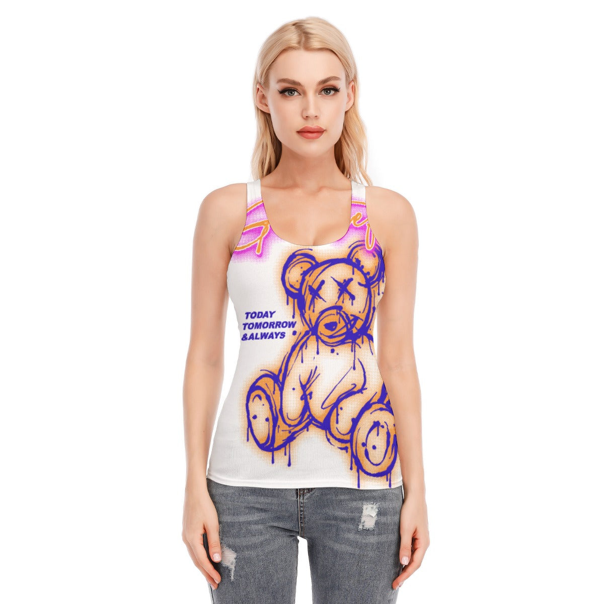All-Over Print Women's Racer Vest | 190GSM Cotton