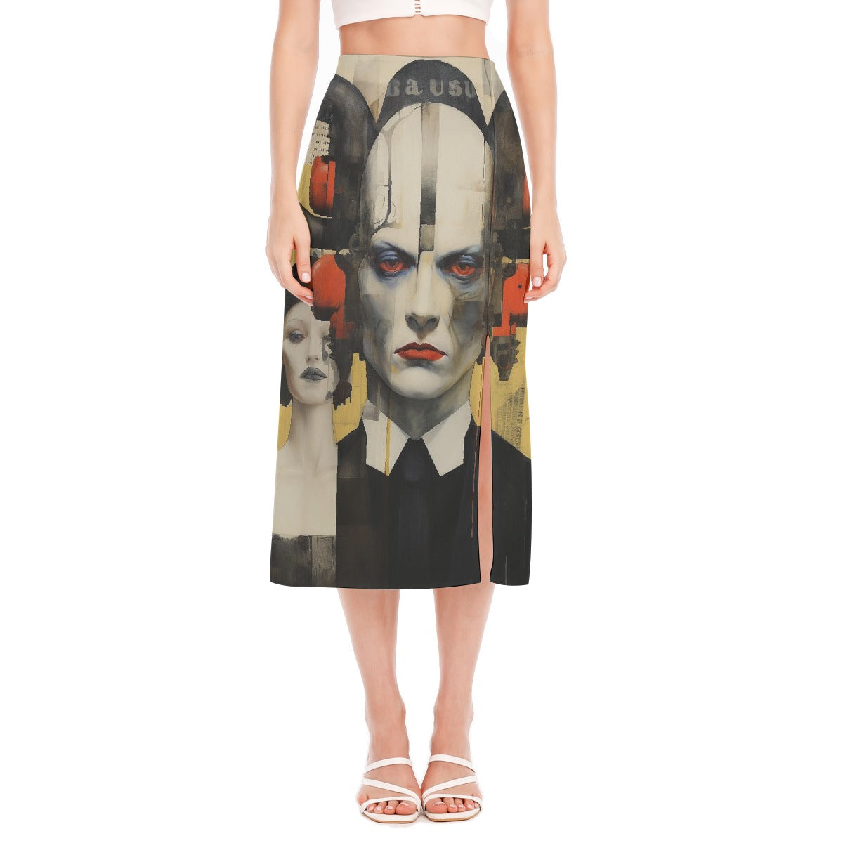 All-Over Print Women's High Slit Long Skirt
