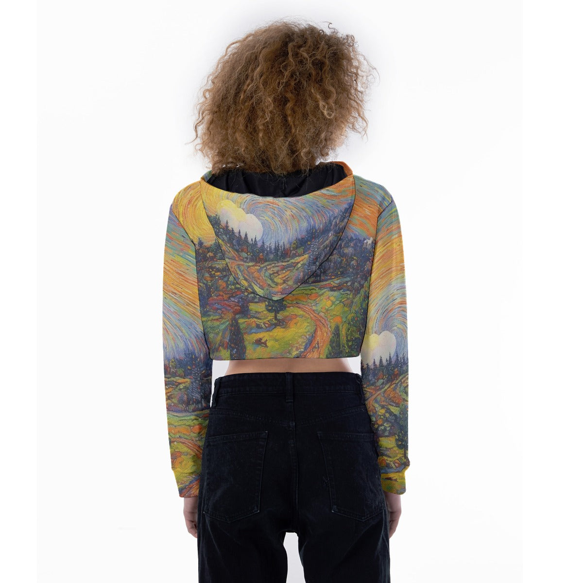 All-Over Print Women's Crop Top Hoodie
