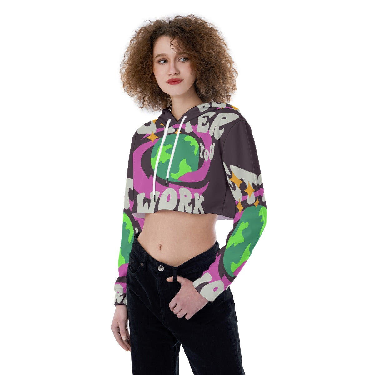 All-Over Print Women's Crop Top Hoodie