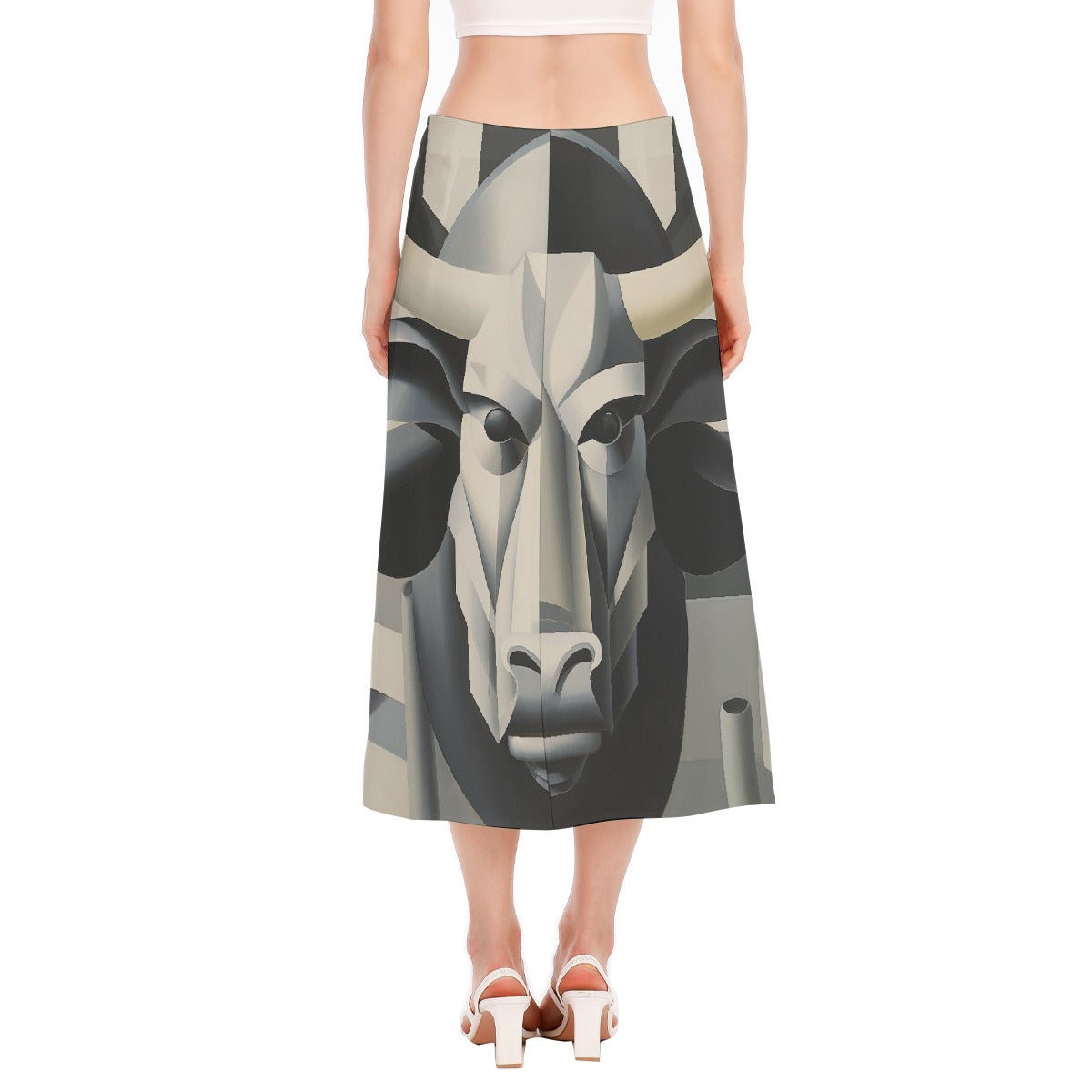 All-Over Print Women's High Slit Long Skirt