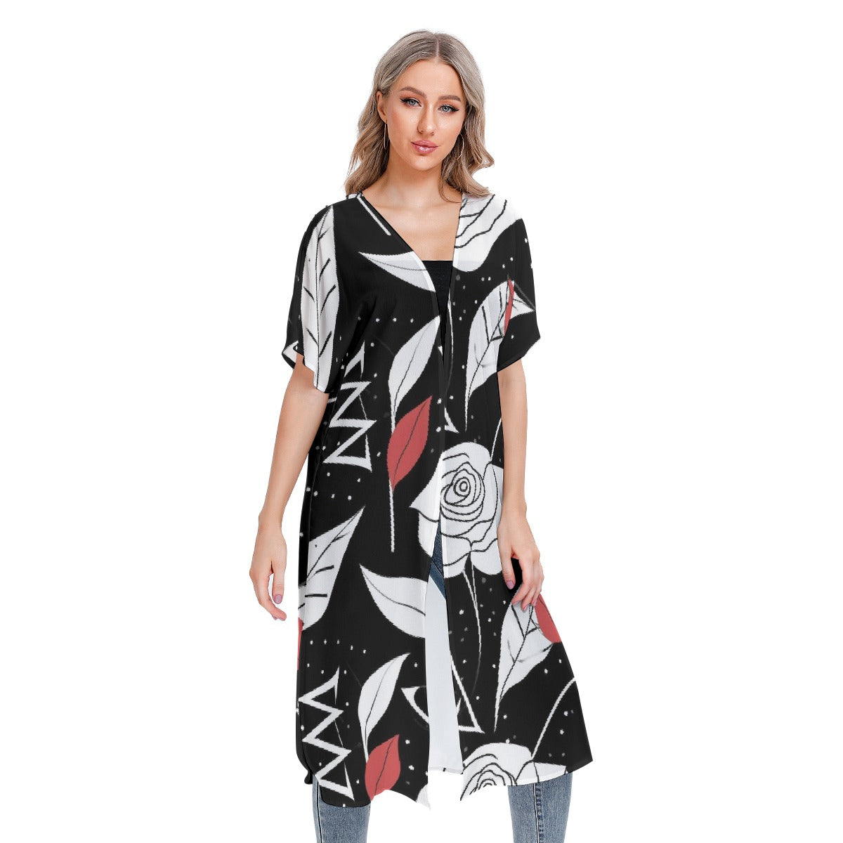 All-Over Print Women's Short Sleeve Cardigan