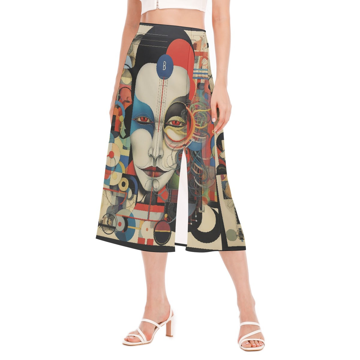 All-Over Print Women's High Slit Long Skirt