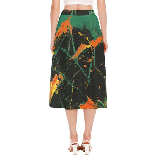 All-Over Print Women's Long Section Chiffon Skirt