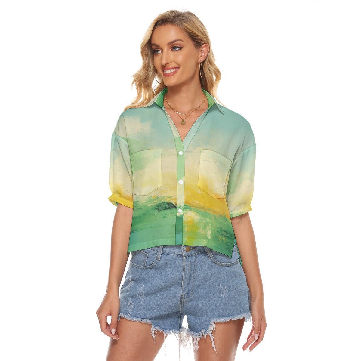 All-Over Print Women's V-neck Shirts