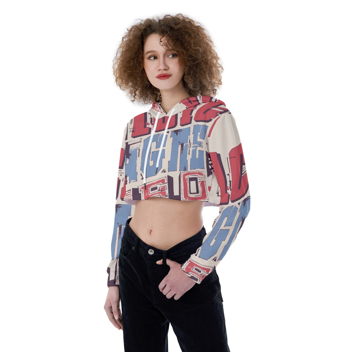 All-Over Print Women's Crop Top Hoodie