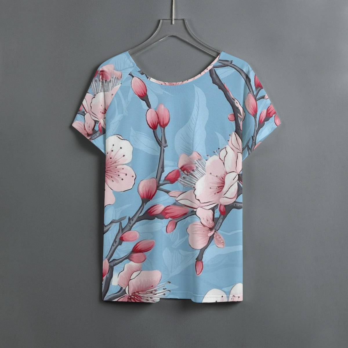 All-Over Print Women's Round Neck T-shirt With Raglan Sleeve