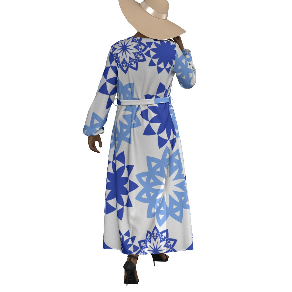 All-Over Print Women's Lace-up Chiffon Robe