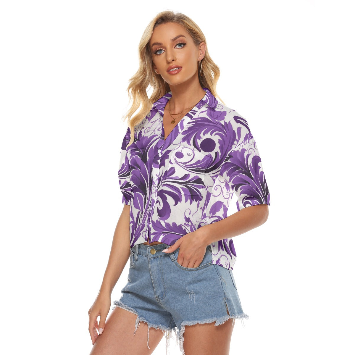 All-Over Print Women's V-neck Shirts
